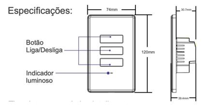 Imagem de Agl interruptor inteligente touch wifi 2 teclas cinza
