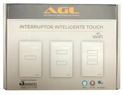 Imagem de Agl interruptor inteligente touch wifi 2 teclas cinza