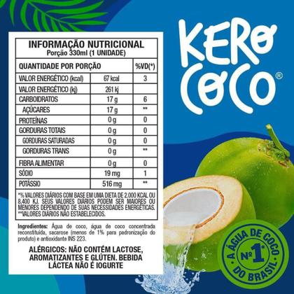 Imagem de Água de Coco Natural Hidratante Sais Minerais Nutrientes Kero Coco