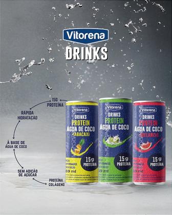 Imagem de Água de Coco Proteica com Colágeno e Sabor de Melancia Vitorena 269 ml