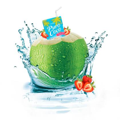 Imagem de Água de Coco Puro Coco Morango Maguary 180ml 12 Unidades