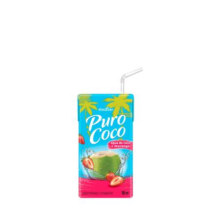 Imagem de Água de Coco Puro Coco Morango Maguary 180ml 12 Unidades