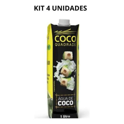 Imagem de Água De Coco Quadrado Tradicional 1l Kit 4 Unidades
