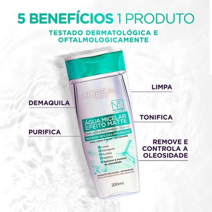 Imagem de Água Micelar Efeito Matte L'Oréal Paris - Solução de Limpeza Facial