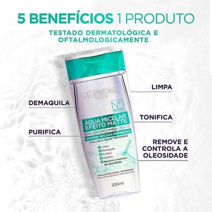 Imagem de Água Micelar L'Oréal Paris Efeito Matte 200ml