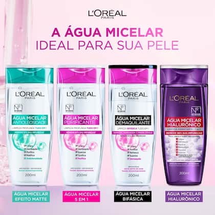 Imagem de Água Micelar L Oréal Paris Solução de Limpeza 5 em 1 200ml