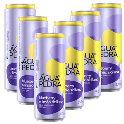 Imagem de Água Mineral Saborizada Com Gás Aromatizada Fruki Água Da Pedra Lata 24x350ml