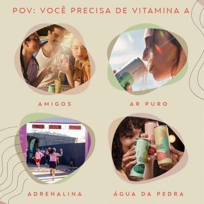 Imagem de Água Mineral Saborizada Com Gás Aromatizada Fruki Água Da Pedra Lata 24x350ml