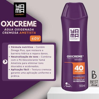 Imagem de Agua Oxigenada Cremosa Ametista Yama Profissional Oxicreme Estabilizada 40Vol 900ml