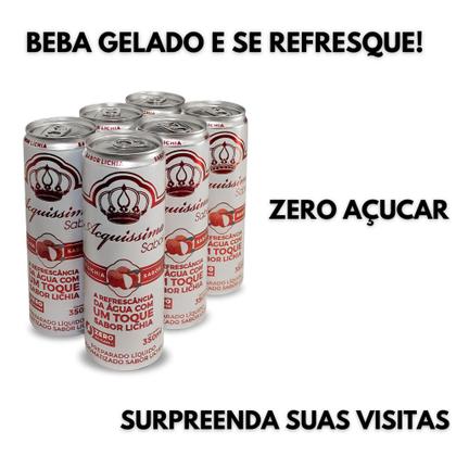 Imagem de Água Sabor Lichia Acquissima Lata 350ml - 6 unidades
