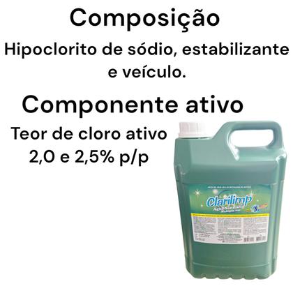 Imagem de Agua sanitária com cloro ativo 5l qboa alvejante com cloro