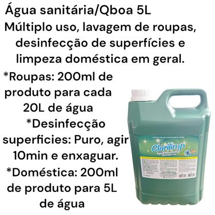 Imagem de Agua sanitária com cloro ativo 5l qboa alvejante com cloro