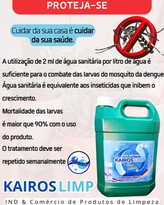 Imagem de Agua Sanitaria KAIROSLIMP 5 Litros - Alvejante, Desinfetante, Bactericida