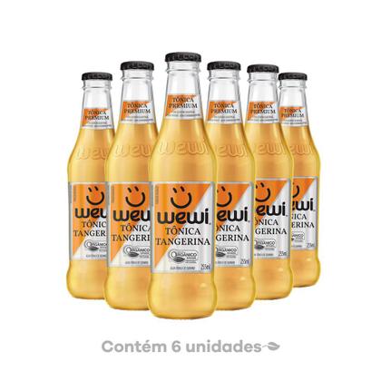 Imagem de Água Tônica Tangerina Orgânica Wewi Pack com 6 Garrafas 255ml