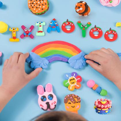 Imagem de Air Dry Clay Ixiaoyoo, modelagem de 64 cores com ferramentas para crianças a partir de 3 anos