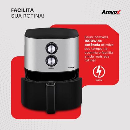 Imagem de Air Fryer 7L 1500W Amvox ARF 1565 Tamanho Familia Inox 110V