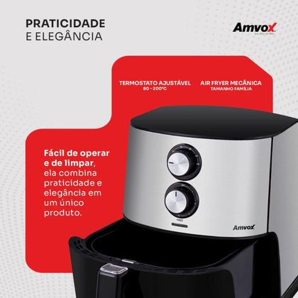 Imagem de Air Fryer 7L 1500W Amvox ARF 1565 Tamanho Familia Inox 110V