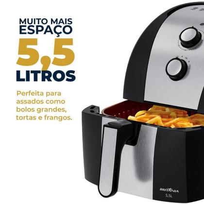Imagem de Air Fryer Britânia 5,5L Antiaderente Gold 1500W BFR51 110V