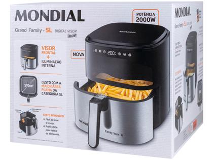 Imagem de Air Fryer Digital Mondial Grand Family Preta com Timer 5L AF-50-DVI