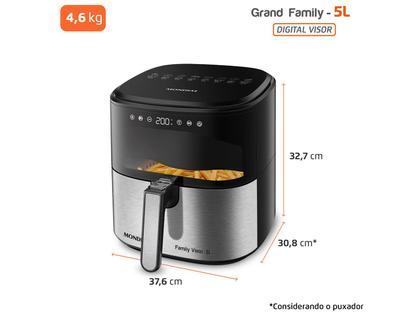 Imagem de Air Fryer Digital Mondial Grand Family Preta com Timer 5L AF-50-DVI