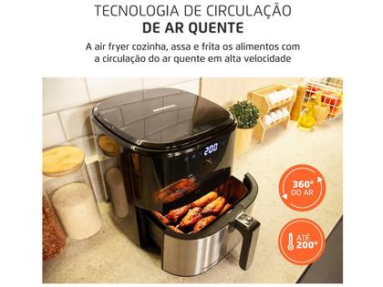 Imagem de Air Fryer Digital Mondial Grand Family Preta com Timer 5L AF-50-DVI