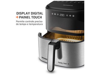 Imagem de Air Fryer Digital Mondial Grand Family Preta com Timer 5L AF-50-DVI