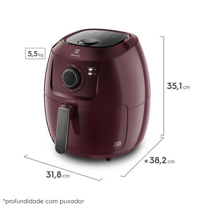 Imagem de Air Fryer Electrolux por Rita Lobo 5L Vermelha Escura Family Efficient 1700W (EAF51)