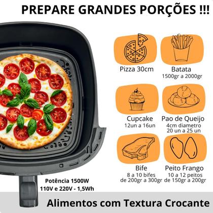 Imagem de Air Fryer Elétrica Best 10l Inox 1500w Sem Óleo Fritadeira