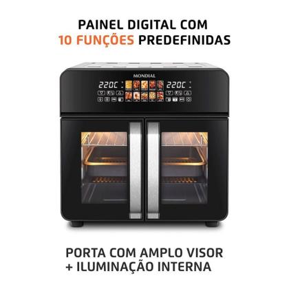 Imagem de Air Fryer Forno 25L French Door Mondial Preto/Inox 2000W AFDO-25L-FD 220V