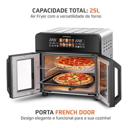 Imagem de Air Fryer Forno 25L French Door Mondial Preto Inox 2000W AFDO25LFD