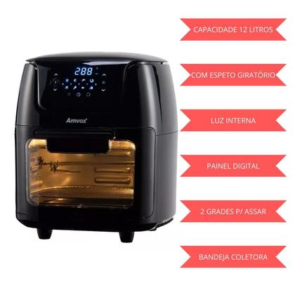 Imagem de Air Fryer Fritadeira Elétrica Sem Óleo 12 Litros Digital