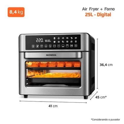 Imagem de Air Fryer Mondial AFO-25L-BI Forno Digital Oven 25 Litros 2000W 127v