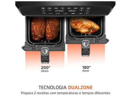 Imagem de Air Fryer Mondial Dual Duplo Cesto Preta 8L com Timer AFD-01-BI