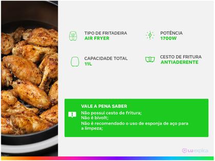 Imagem de Air Fryer Philco 2 em 1 Air Fry e Forno Oven PFR2000P Preto 11L