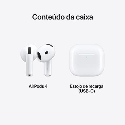 AirPods 4 Apple com Estojo de Recarga USB-C, Branco - MXP63BZ/A