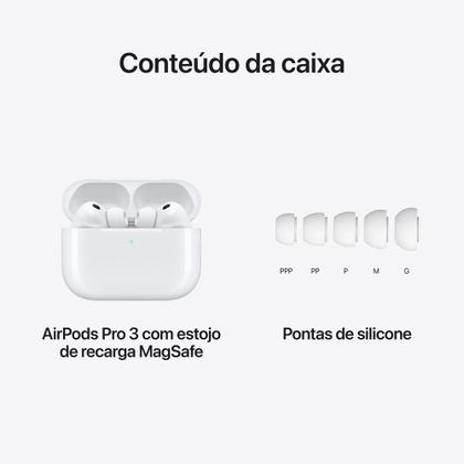 AirPods Pro 3 Apple, Chip H2, Estojo de recarga MagSafe USB-C