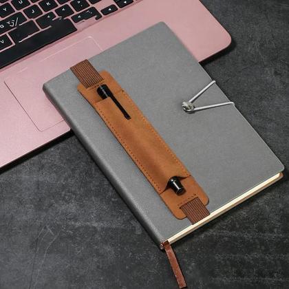 Imagem de Ajustável Elastic PU Couro Pen Holder, destacável Sleeve Pouch, Titular Notebook, 8-1,5"