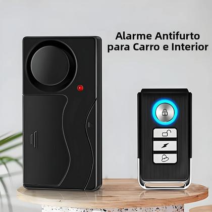 Imagem de Alarme Antifurto De Vibração 110dB Sem Fio Com Controle Remoto E 10 Níveis De Sensibilidade Para