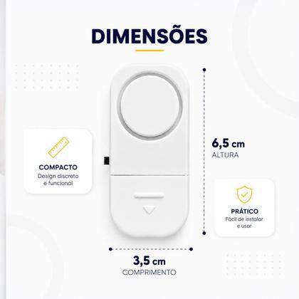 Imagem de Alarme Antifurto Sonoro com Sensor Magnético para Segurança de Portas Janelas e Portões