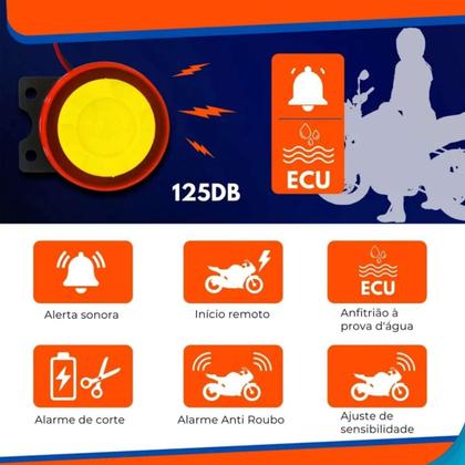 Imagem de Alarme De Moto Com Sensor De Movimento E Controle Remoto