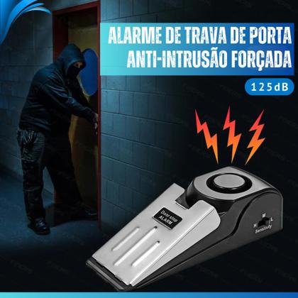 Imagem de Alarme De Porta Inteligente Com Sensor Sonoro Anti Roubo Cunha Trava Porta Com Alarme