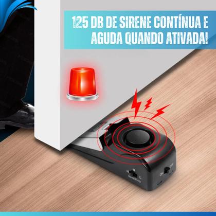 Imagem de Alarme De Porta Inteligente Com Sensor Sonoro Anti Roubo Cunha Trava Porta Com Alarme