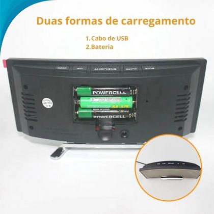 Imagem de Alarme Digital Mesa Led Temperatura E Cores Cabeceira