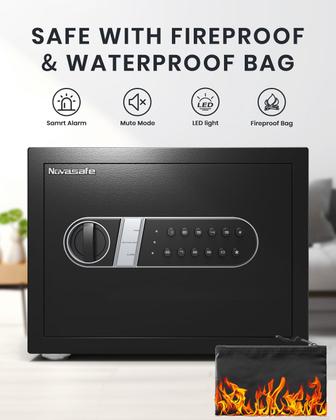 Imagem de Alarme duplo à prova de fogo à prova de fogo Safe Box Novasafe de 0,8 pés cúbicos