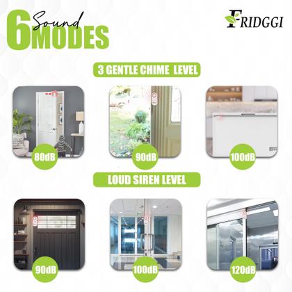 Imagem de Alarme FRIDGGI 3 em 1 com porta aberta esquerda com atraso de 80-120dB