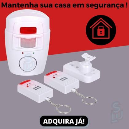 Imagem de Alarme infravermelho 2 controles remotos 105dB para segurança doméstica