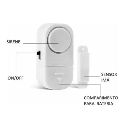 Imagem de Alarme Magnético Sensor De Presença Sem Fio Janela E Porta