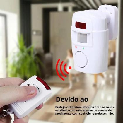 Imagem de Alarme Mini Sem Fio Com Sensor De Movimento IR, Sirene Alta De 105dB, Detector Antifurto Controlado