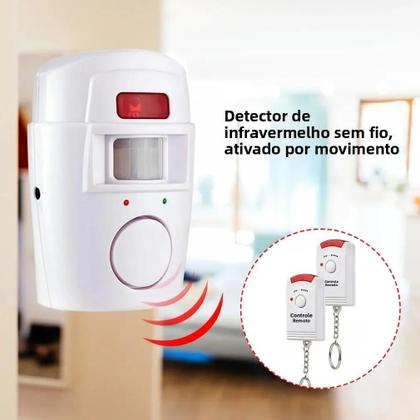 Imagem de Alarme Mini Sem Fio Com Sensor De Movimento IR, Sirene Alta De 105dB, Detector Antifurto Controlado