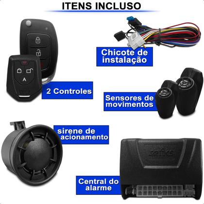 Imagem de alarme para hyundai hb20 com função de desliga radio bloqueia motor e acionamento de vidros elétricos 